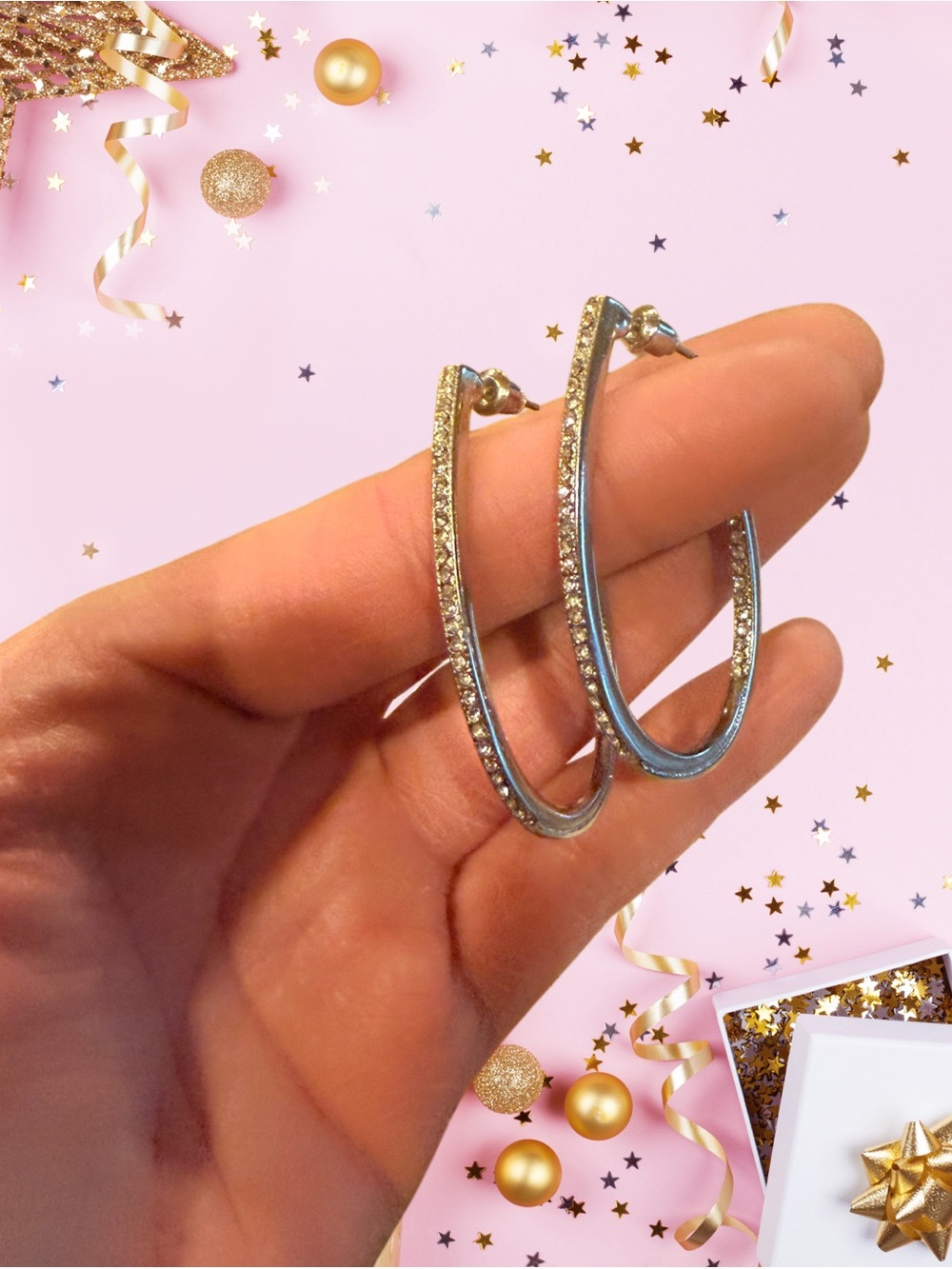Oversized teardrop Hoops